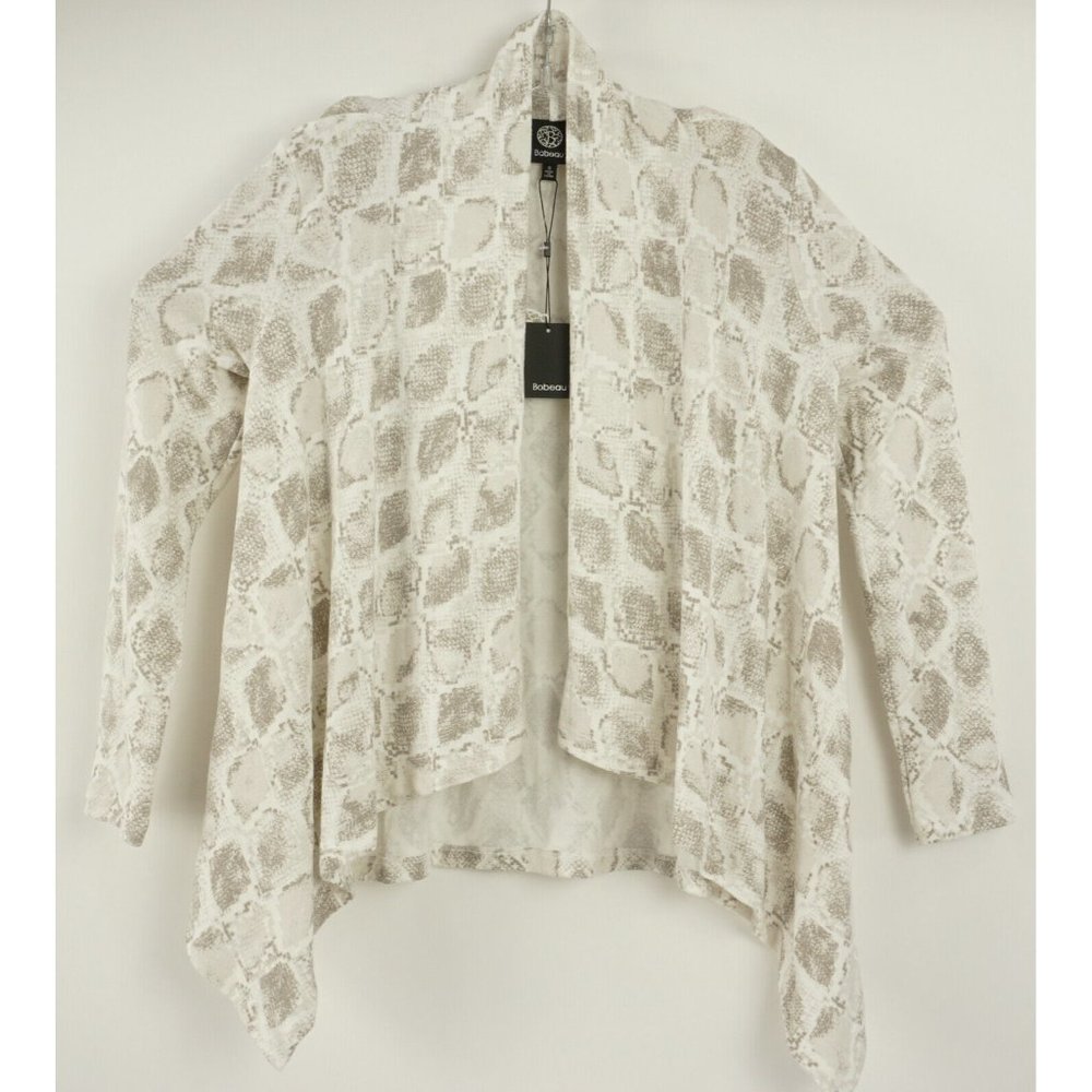 New Bobeau Amie Women's Sizes S / M Sand Snake Draped Waterfall Cardigan Sweater
